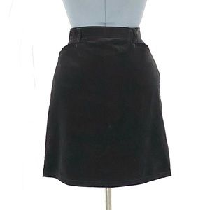 AT Denim black faux velvet skirt 4 215